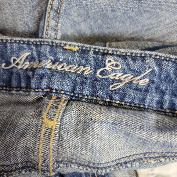 American Eagle Denim blue Shorts Cut-Off Distressed Frayed Hem Womens size 4 - Picture 4 of 5